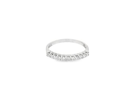 18K White Gold Half Eternity Band with Natural Round Diamonds